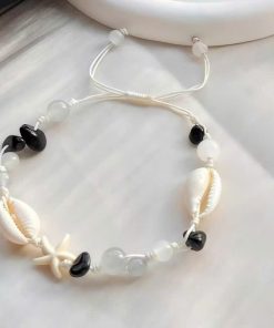Vòng Tay Ngôi Sao Vỏ Sò Màu Đen