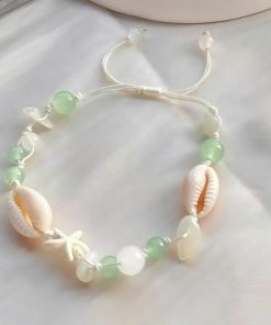 Vòng Tay Ngôi Sao Vỏ Sò Màu Xanh Lá